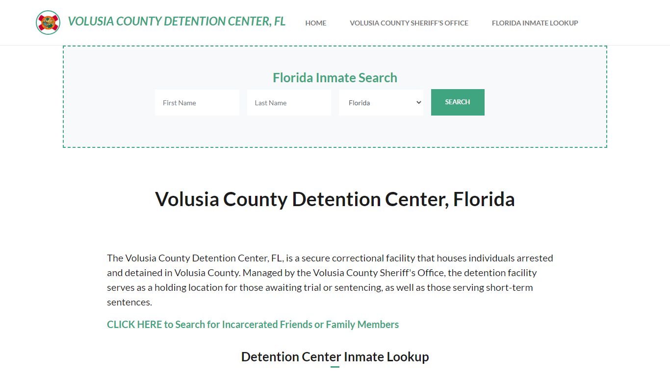Volusia County Detention Center, FL Inmate Roster, Offender Search