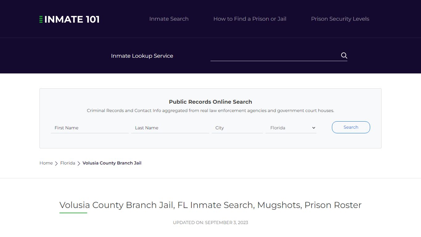 Volusia County Branch Jail, FL Inmate Search, Mugshots, Prison Roster ...